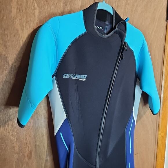 Camaro NWOT Mens XXL Evostretch Voltage Wetsuit Shortie Black Blue Sz 56/XXL - Picture 2 of 16